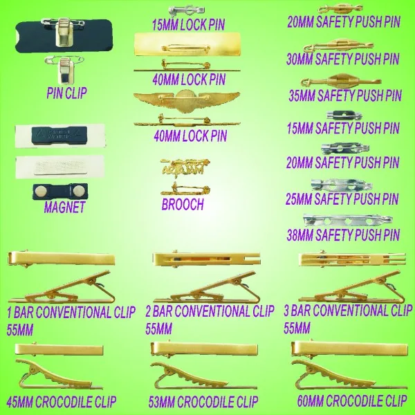 Type of Name Tag's Safety Pin, Tie clip and Magnetic Backing