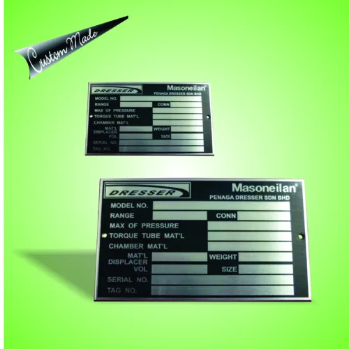 Name Plate With Black Enamel Color Fill
