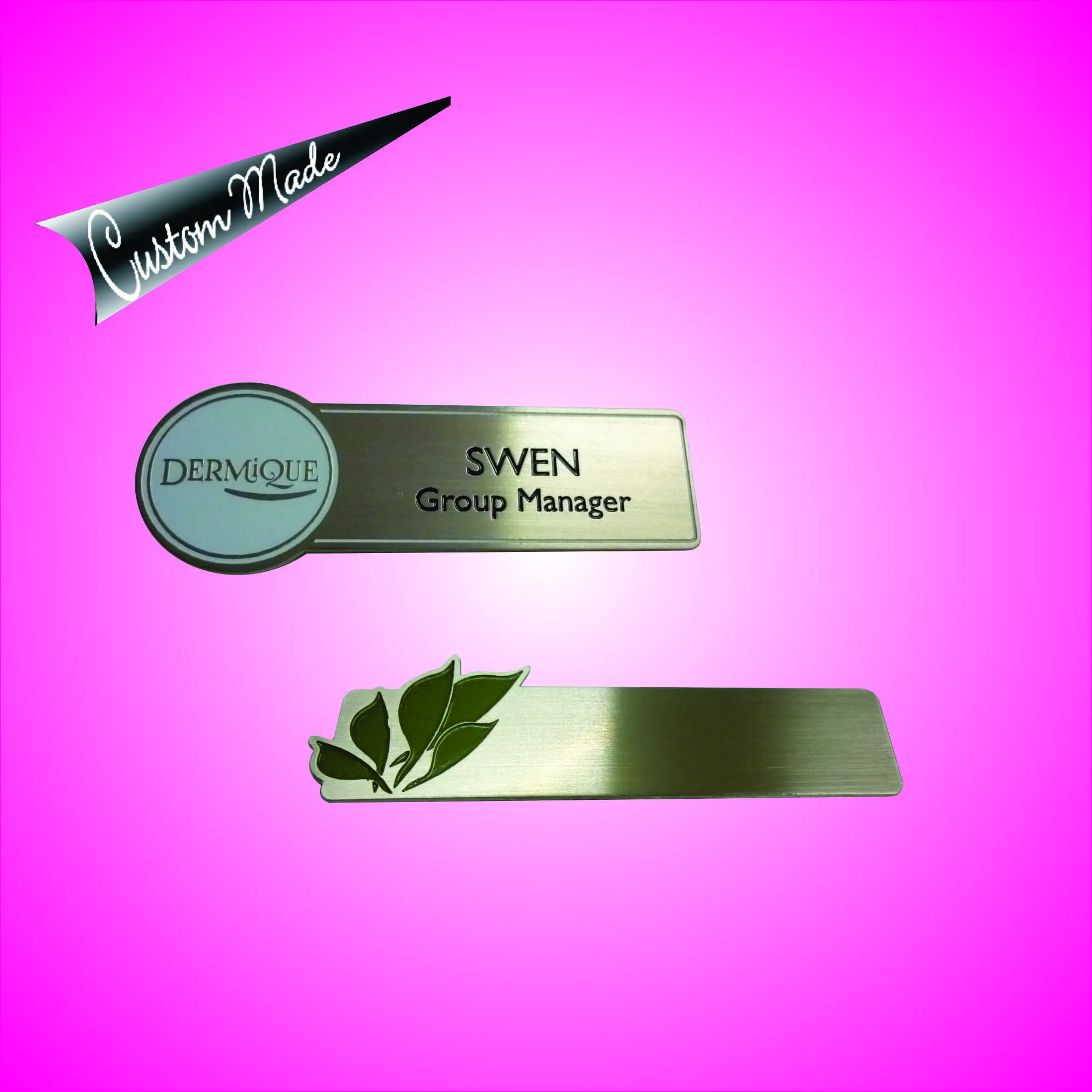 Cut Out Shape Name Tag With Enamel Color Fill