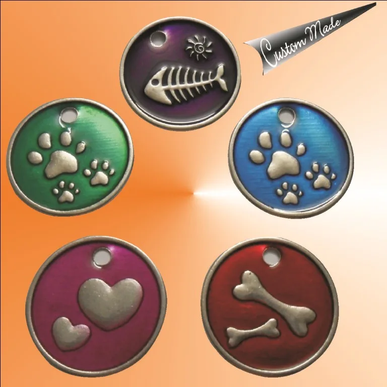 Pet Tag With Enamel Color Fill