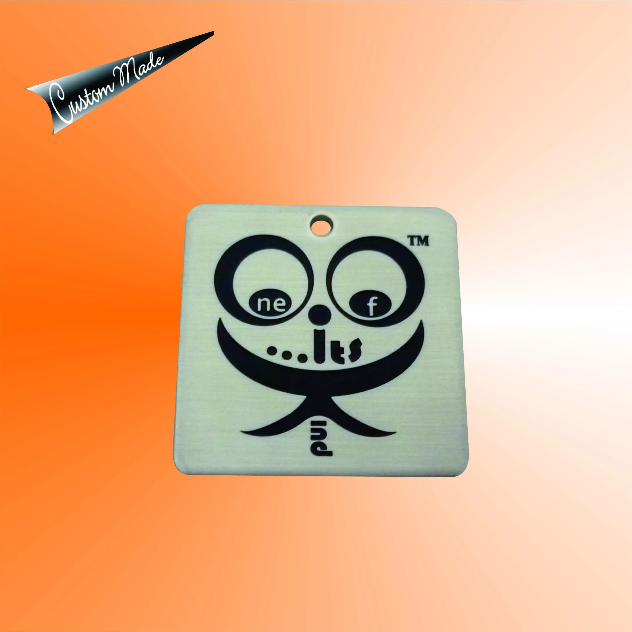Etching Label Tag With Black Enamel Color Fill